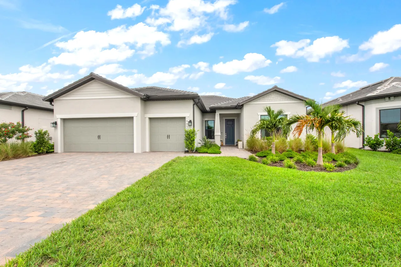 Front of 19450 Hinkley Dr with 3-car garage