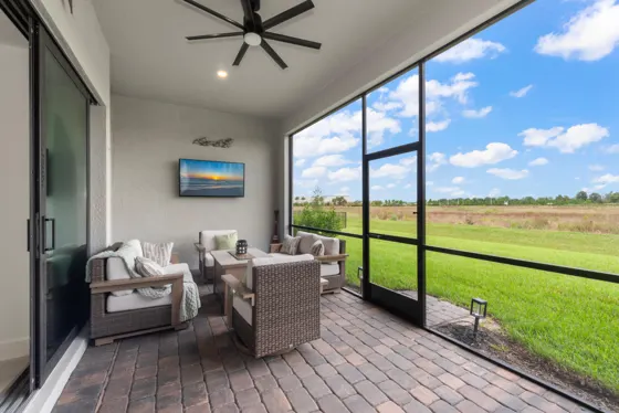 Screened lanai overlooking the preserve